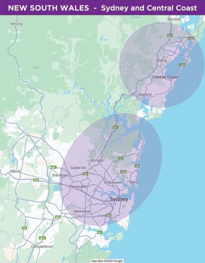 Arthramid Canine Trial map - NSW