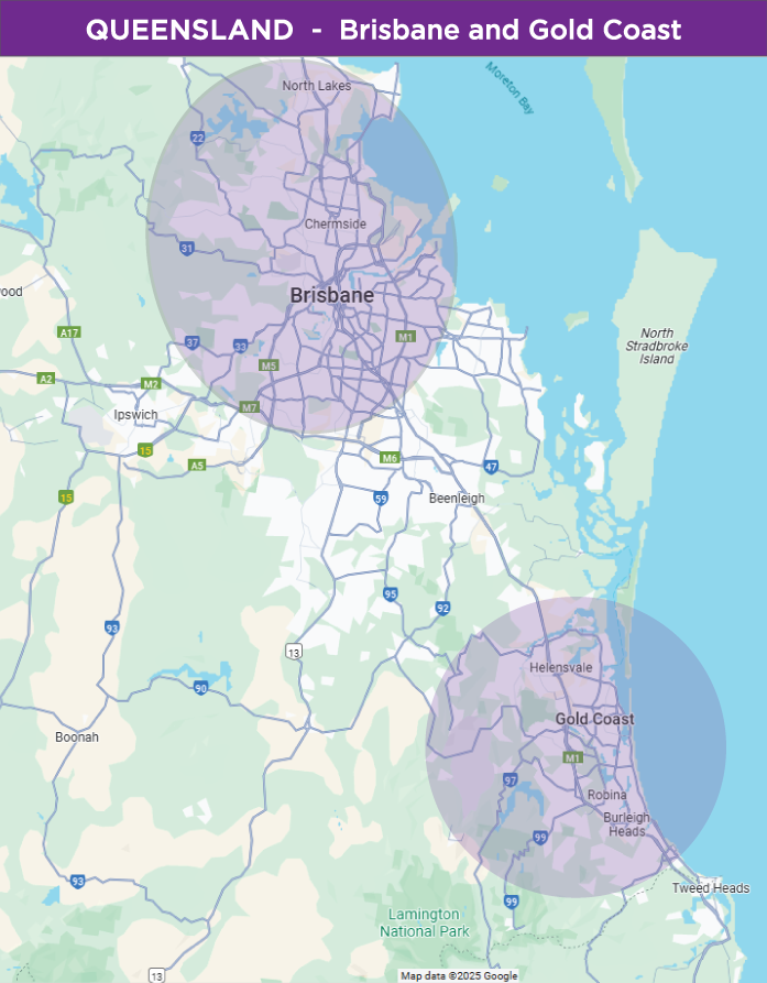 Canine trial map - QLD