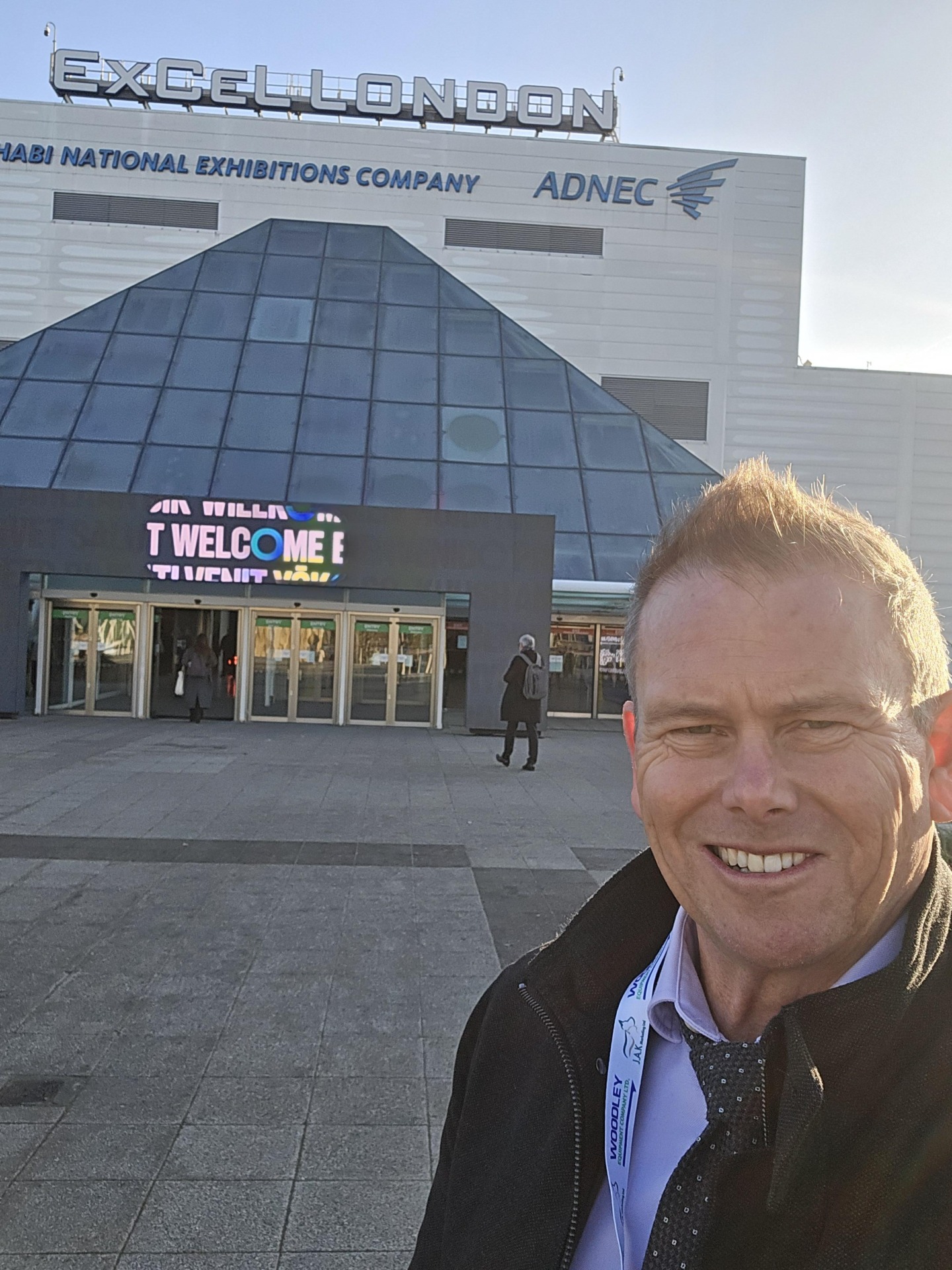 Dr Jason Lowe outside London Vet Show conference centre